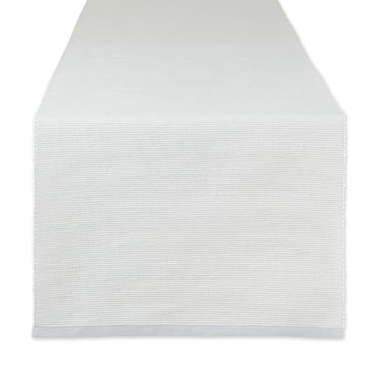 DII® Light Gray Eco-Friendly Chambray Fine Ribbed Table Runner 13x72 inches